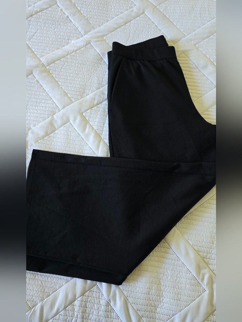 Eileen Fisher Black Washable Flex Ponte Wide-Leg Pant Sz: PS - Picture 4 of 6